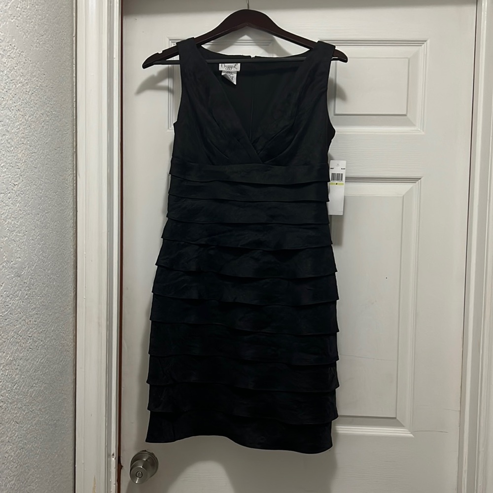 NWT, black, Maggy L above the knee dress.